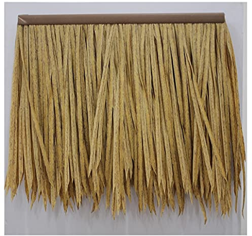 Fake Thatch Palm Thatch Retardant Material Simulation Thatched Pavilion Plastic Straw Thatched Shed Wooden House Farm Decoration Man-Made for Grass Roof(Yellow b,6pcs)