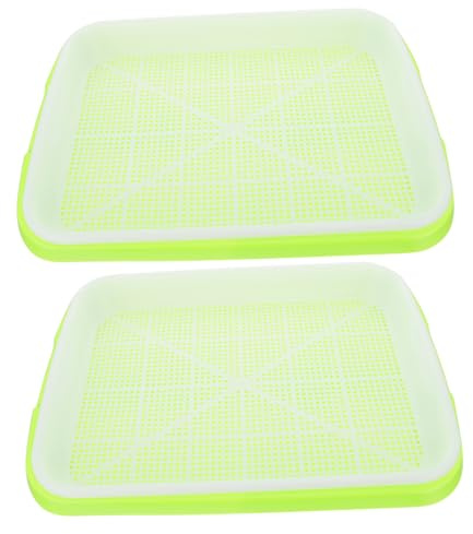 SUPVOX Set 2 Vassoi per Germinazione Piantine Idroponiche in Plastica Alimentare Verde 34x25x4cm per Coltivazione Germogli Verdure Giardinaggio Domestico