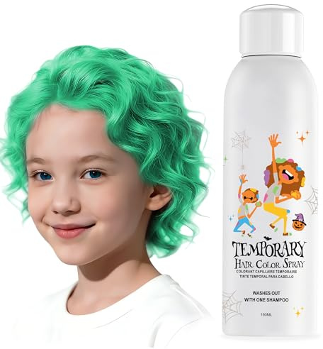 Grüne Temporäre Haarfarbenspray - Sofortige & Auswaschbare Haarfarbe für Teens, Frauen, Männer - Für Halloween, Cosplay, Kostümparty, Weihnachten - 150ml