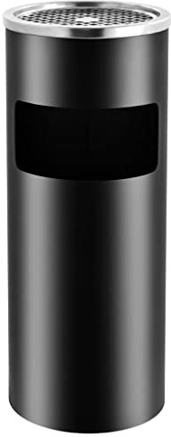 Lumanois Papelera con cenicero de Acero Negro 30 L, Casa y jardín Productos del hogar Contenedores de residuos Cubos de la Basura y papeleras, Negro, 3.38kg