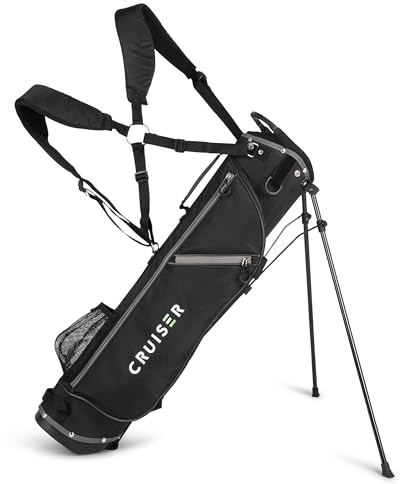 Cruiser Golf CR-Lite 7 Golf Stand Bag | Lightweight, Slim Standbag with Padded Double Shoulder Straps | 4-Way Divider | 3 Pockets, Grab Handle, Rain Hood