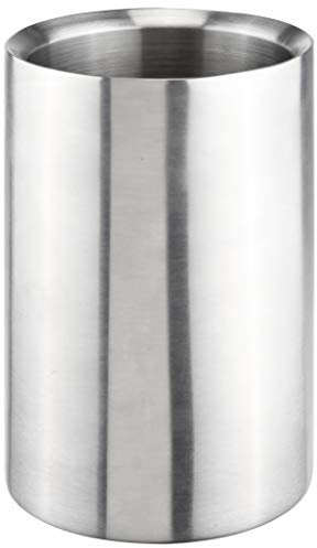 Bambelaa! Refrigeratore per vino in acciaio inox a doppia parete, per vino, champagne (acciaio inox spazzolato (circa 12 x 19 cm), 1 pezzo)