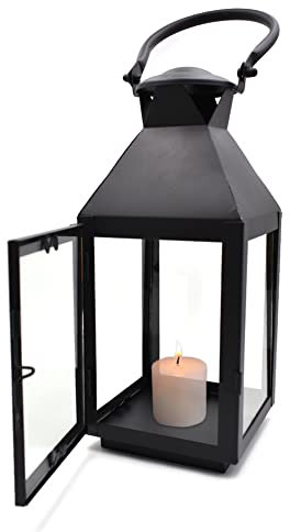 Portacandele Lanterne di Ferro, Stile d'epoca Indoor/Outdoor lampadine a Candela per Decorazioni Casa Cortile/Padiglione/Legno/Giardino/Giardino di tè (26 * 11 cm)