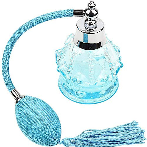 Tenlacum Botella de vidrio vacía recargable con atomizador de botella de vidrio vacía (azul)