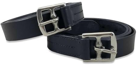 Avon Equine Staffa in pelle nera e marrone (da 116,8 cm a 142,2 cm) (54 pollici, nero)