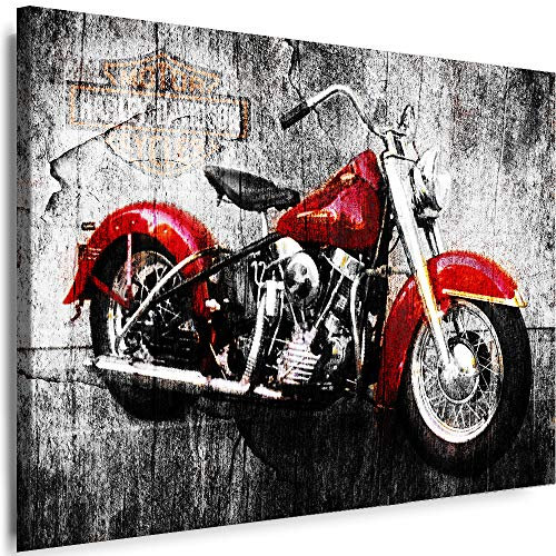 Myartstyle - Bilder Motorrad Harley Davidson 80 x 60 cm Leinwandbilder XXL - 1 Teilige Wandbilder Kunstdrucke w-a-2024-46
