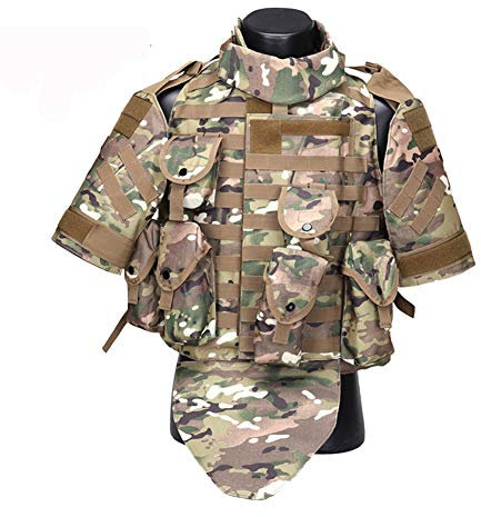 WLXW Chaleco Táctico OTV, Chaleco Protector de Entrenamiento CS para Chaleco Modular Ajustable de MOLLE Chaleco en Aspecto Militar Traje de Camuflaje Táctico con Chaqueta,CP