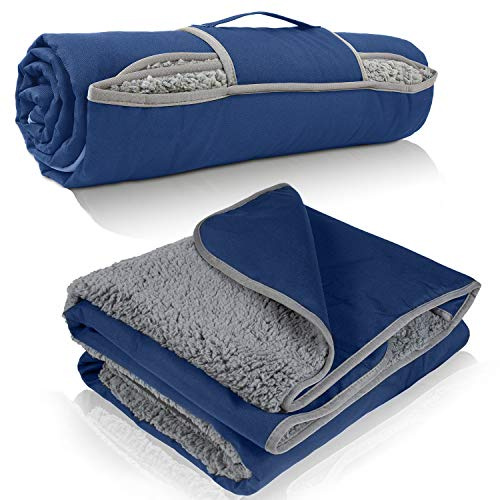 Kato Tirrinia wasserdichte Outdoor-Decke - Wasserfeste Thermo Campingdecke Reisedecke Picknickdecke mit Sherpa-Futter, Wärme Isolierdecke für Camping Auto und Hund, 150 x 200 cm