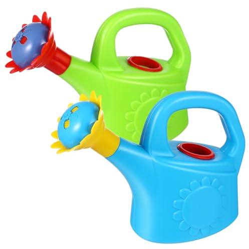 NUOBESTY Kids Watering Can, 2 Pcs Plastic Chicken Bath Toys Water Pot for Toddler Garden & Beach Play, Baby Bath Time Shower Jug, Small Sensory Pouring Tools for Boys Girls (Random Color)