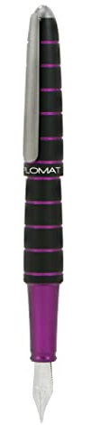 DIPLOMAT ELOX Füllfederhalter 14CT F/Handgefertigt/Feder aus 14-Karätigem Gold/mit Geschenkbox/Füllhalter Füller Fountain Pen/Füllfederhalter/Farbe: Schwarz Lila