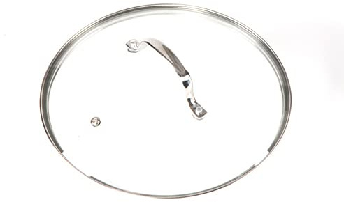 Nuwave 11.5” Tempered Vented Glass Lid, Shatter-Resistant, Oven Safe, Dishwasher Safe, Stainless-Steel Rim and Handle