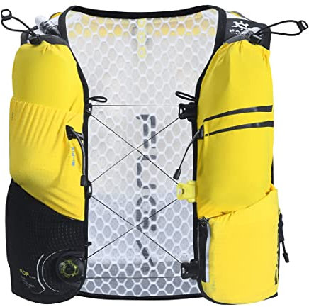 KAILAS AIR 8L Laufweste, Trinkrucksack, Trinkweste, Wasserrucksack, leicht, mit zwei TPU-Wasserblasen, für Damen und Herren, Trail-Radfahren, Wandern, Gelb, S