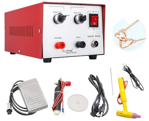 JIANGSS Soldador por Puntos con Brillo de Pulso 2 en 1, máquina de Soldadura láser de Mano para Soldadura eléctrica, Soldador por Puntos para Collar, Oro, Plata, Herramientas de moldeo de joyería,50A