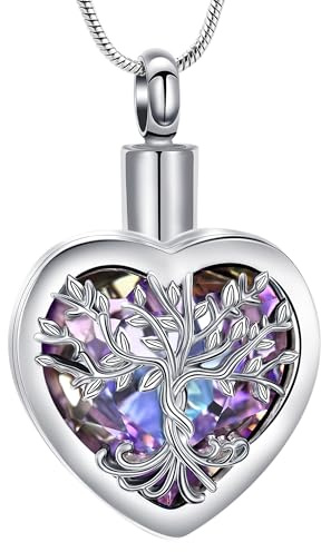 VCCWYQK Colliers urne funéraire en forme de cœur pour les cendres pour femmes Bijoux Fleur Mémorial Mini Keepsake Cendres Pendentif creux, One size, Acier inoxydable, Pas de pierre précieuse