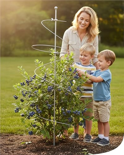 bellissa Pflanzenstab rund Klemmen Pflanzenstütze Stahl grün 130 cm | Premium Rankhilfe vielseitig als Pflanzenhalter, Rankstab & Blumenhalter einsetzbar für Tomaten im Garten