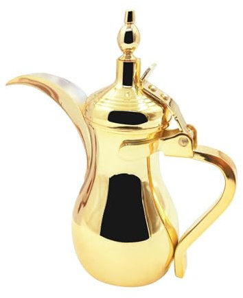 perfk Arabic Coffee Pot Coffee Warmer Stainless Steel Beverage Dispenser Household Tea Pot Tea Kettle for Camping Kitchen Travel, 700ml