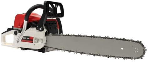Benzin Kettensäge 2kw Motorsäge Chainsaw mit 2-Takt-Motor Schwertlänge 50cm/20zoll Hubraum 52cc Automatische Kettenschmierung Antivibrationssystem Rückschlagschutz mit Sofort Kettenbremse