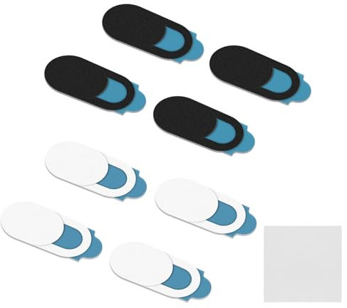 8 Stück Webcam Abdeckung, Schiebedeckel Webcam Cover, 0.6mm Ultra Dünne Web Kamera Abdeckung, Laptop Kamera Abdeckung mit mit Grauem Tuch, Universal Webcam Schiebe Abdeckung für Lhre Privatsphäre (A)