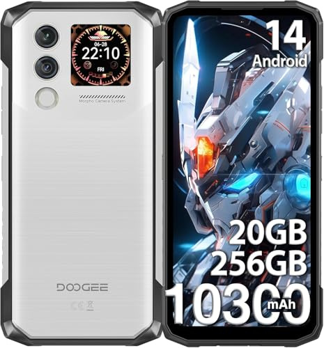 DOOGEE Blade 10 Max Telephone Portable Incassable 2024, 20GB+256GB Téléphone incassable, 6,56 Pouces avec écran 1,54 Pouces, 10300mAh 50MP+8MP, 4G Triple SIM/NFC/Facial ID/GPS