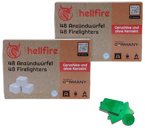 AKTIVHANDEL Grillanzünder 96 Stück, Anzündwürfel, Kaminanzünder, auf Paraffinbasis, geruchlos, ohne Kerosin, Lange Brenndauer inkl.