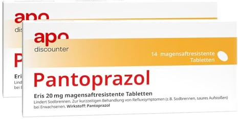 apodiscounter Pantoprazol Eris 20 mg magensaftresistente Tabletten (2x14 Stückk) - Effektiv gegen Sodbrennen & Saures Aufstoßen