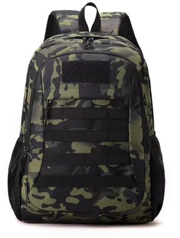 Lawaia 20L Small Tactical Backpack Military Bags Hiking Rucksack Survival Army Bag Rucking Outdoor Sports Packs Molle Gym Backpacks for Men Women Boys Girls Fishing Camping Traveling-Dark Camo