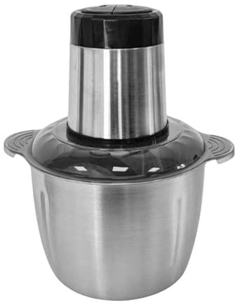 Picadora de carne eléctrica | Picadora de verduras eléctrica – 2 litros multifunción picadora de acero inoxidable compacta para picar cebollas y preparar comidas en la cocina casa