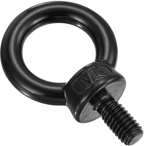 METALLIXITY Shoulder Eye Bolt (M6x11mm) 4Pcs, 304 Stainless Steel Machinery Lifting Ring Threaded Eye Bolt - for Load Hoisting, Black