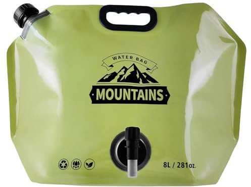 Sac à eau d'extérieur | Bidon d'eau portable de 8 l | Sac de rangement étanche avec réglable pour le camping, le sport, la pêche et les activités de plein air