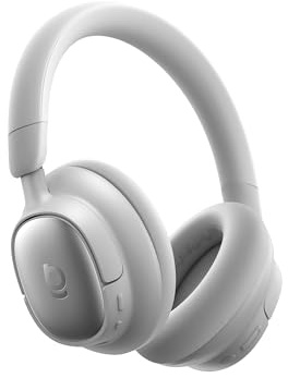 Baseus MH1 Casque Bluetooth, Réduction de Bruit Efficace à -48 DB, Arceau monolithique avec Hi-Res & LDAC, 80 h d’autonomie, Confort CloudComfort Soft - Gris Clair