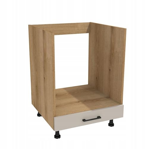 Laclar Capri Unterschrank für Backofen 52,8x60x82 cm – Einbauschrank für Backofen | Korpus Eiche Evoke, Front Kaschmir Matt | Soft-Close, Designküche, pflegleicht