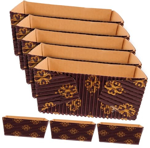 VILLCASE 25 pezzi Stampo Carta per Pane Usa e Getta Resistente al Calore Coppette in Carta per Torta Chiffon Teglie da Forno Antigrasso Alimentare per Dolci