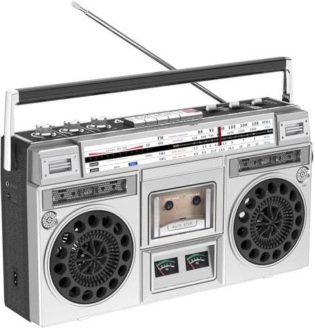 Reproductor de CD Retro clásico de los años 80, radiocasete portátil, Radio Am/FM, Compatible con Entrada SD/USB, grabadora de casetes para reuniones Familiares y Viajes.,B