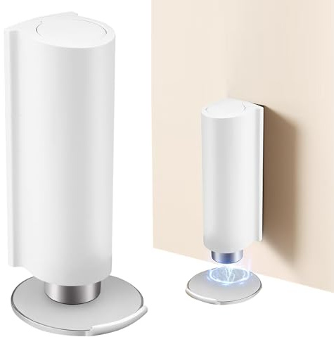 KINDLUME Tope Puerta Magnético, Topes para Puertas, Tope Puertas Suelo, Tope Puerta Iman, Sin Taladro Acero Inoxidable Invisible, para Puertas Interiores Hogar, Oficina y Baño