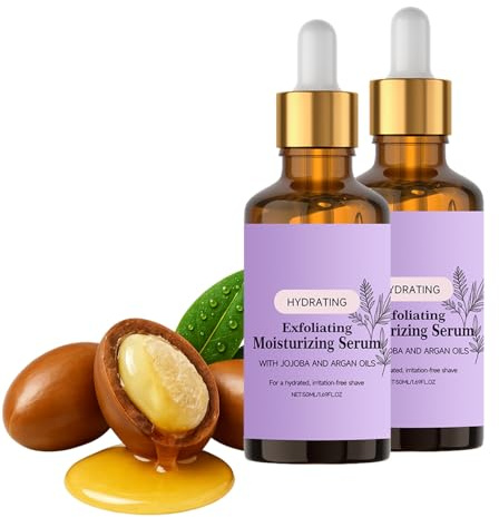 Siero esfoliante idratante con olio di jojoba, olio di jojoba gllow, siero pre-shave, per uomini, siero ammorbidente per la barba, stato idratante pre-shave per gli uomini, vicino (2 pezzi)