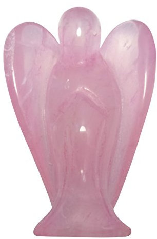 Mina heilende Schutzengel-Figuren in Taschengröße, hergestellt aus hochwertigem Rosenquarz und Edelsteinkristall, die Liebe, Frieden und Heilung repräsentieren, One piece