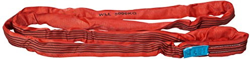 PLANETA B00505 Rundschlingen nach DIN EN 1492-2 mit Doppeltem Schutzschlauch, Polyester, 5 kg Tragfähigkeit, 5 m Umfanglänge, Rot