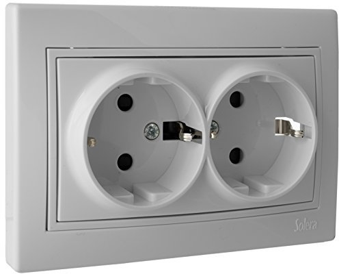 Base Doble DE Enchufe 2P+T con Obturador 16A 250V SOLERA