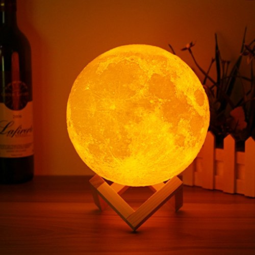 MASUNN 15Cm Magical Two Tone Mond Lampe Usb Wiederaufladbare Luna Led Nachtlicht Touch Sensor Geschenk