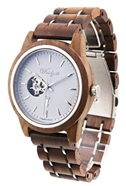 Waidzeit GK01 Gamskar Automatik Uhr Herrenuhr Holz Holz 3 bar Analog Braun