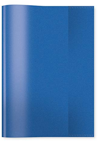 HERMA 19886 Heftumschläge A5 Transparent Blau, 10 Stück, Hefthüllen aus strapazierfähiger & abwischbarer Polypropylen-Folie, durchsichtige Heftschoner Set für Schulhefte, farbig