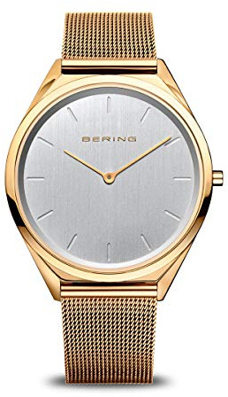 BERING Unisex Uhr Quarz Movement - Ultra Slim Collection mit Edelstahl und Saphirglas 17039-334 - 3 ATM