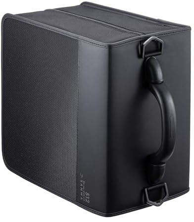 SANWA Pochette CD/DVD 512 Disques, Boîtier de Rangement Rigide avec Fermeture Éclair et Poignée, Étui Portable pour VCD, Blu-Ray, Films, Musique – Maison, Bureau, Voiture, Noir