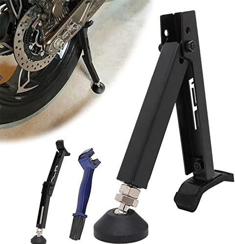 Motorrad Universal Tragbarer Hinterradständer Hinterrad Hebeständer Motorrad Hebeständer mit Kettenbürste für Most Motorrad - Schwarz