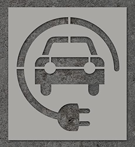 Electric Car Vehicle Charging Stencil - Paint Floors, Walls to Indicate Charge Point Parking Spaces (All 3 Sizes)