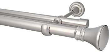 HDTL Gardinenstange Vorhangstange 25/19mm 2-läufig Wandmontage Satin Matt 180 cm Idaja
