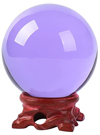 Modaier Kristallkugel 80 mm Kristallkugel mit Holzständer und Geschenkbox für Magie, Objektivball-Fotografie, Familiendekoration, Wahrsager, Hexengeschenke, Hexendekoration und Halloween-Dekoration