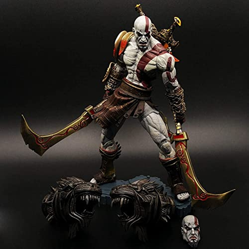 LICHOO God of War III Kratos Figurine d'action personnage à collectionner Modèle Statue Jouets en PVC Ornements de bureau Cadeaux festifs (A)