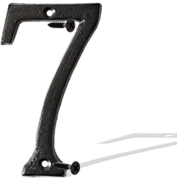Hausnummern aus Gusseisen, 14 cm, Briefkastennummern, solide Hausadressnummern, Plakette, Zahlen für drinnen und draußen, für DIY-Projekte, hängende Wandschild, Buchstaben, Dekoration, Nummer 7