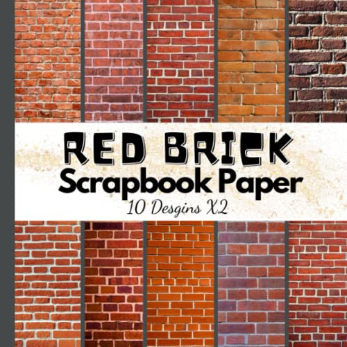 Red brick scrapbook paper: red brick background scrapbook paper a Double Sided Craft Paper For Card Making, Origami & DIY Projects and more